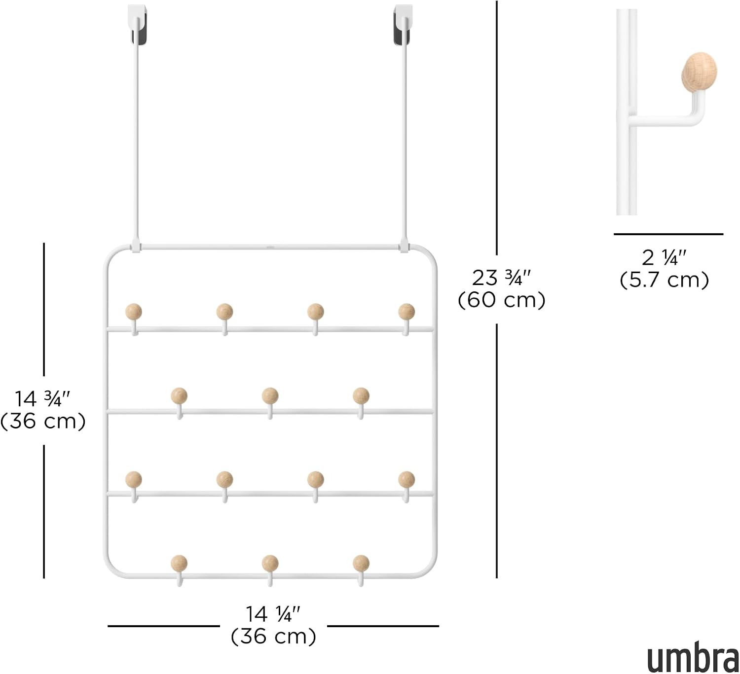 White Natural Multi Door Coat Rack