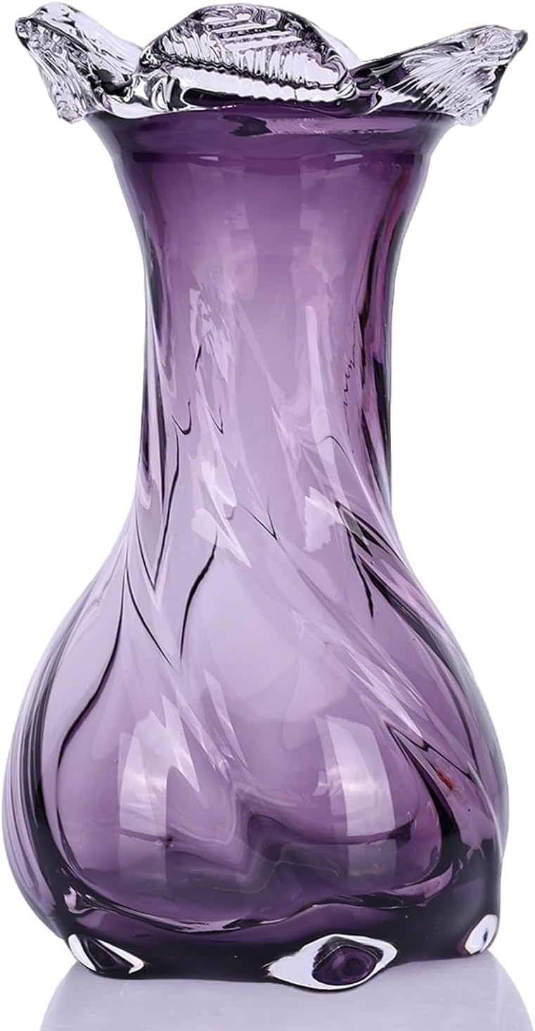 Purple Hand Blown Art Glass Vase
