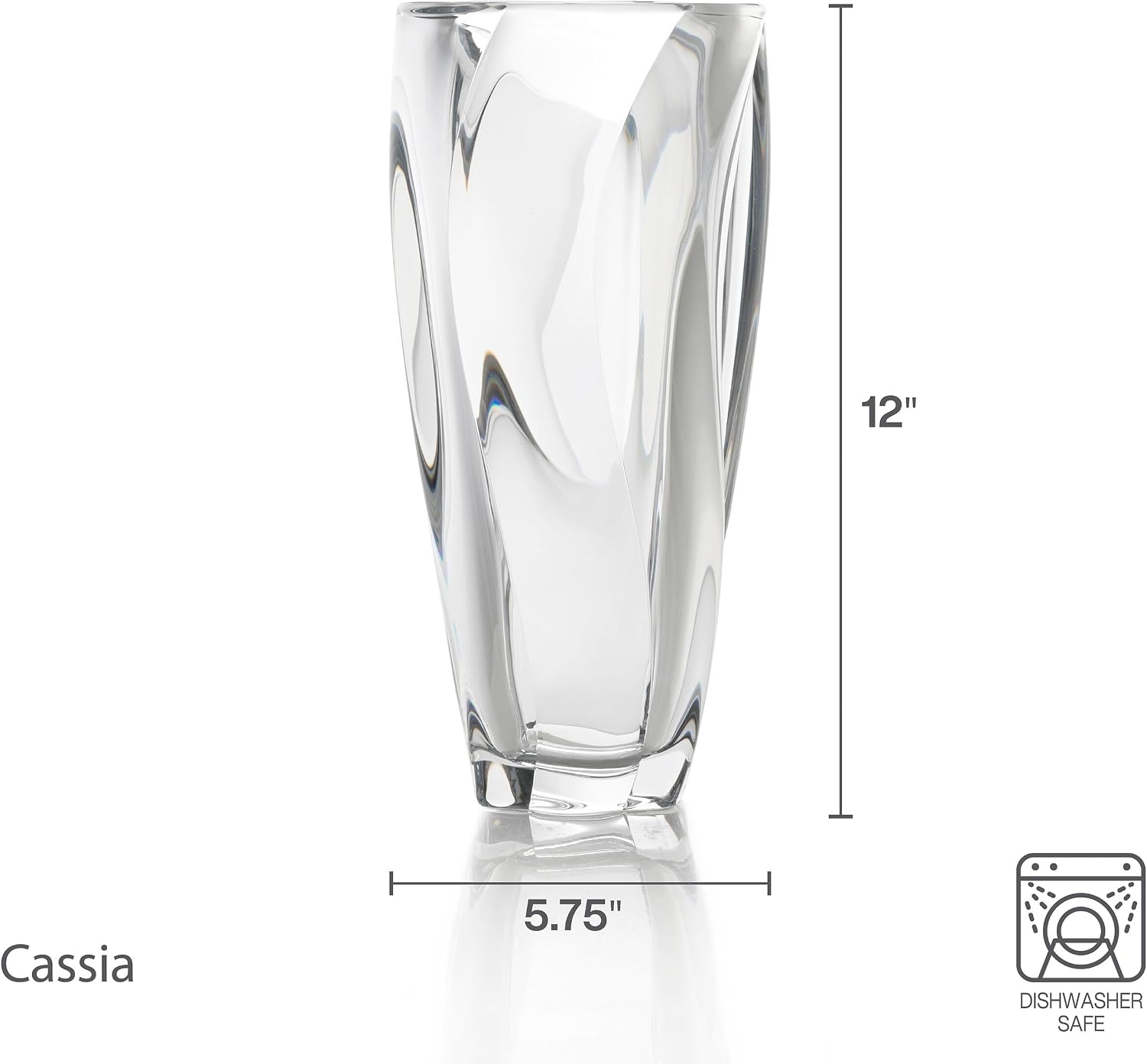 12 Inch Clear Crystal Flower Vase