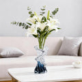 Ocean Blue Art Glass Decor Vase