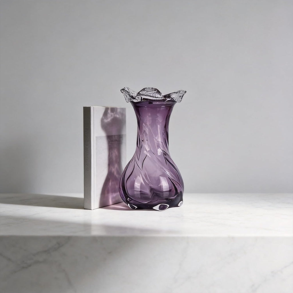 Purple Hand Blown Art Glass Vase