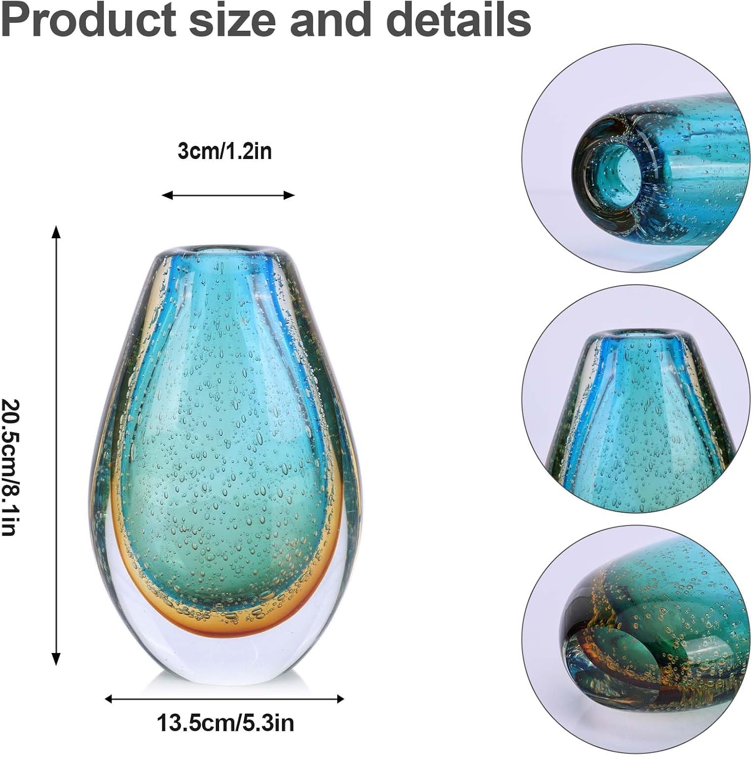 Green Modern Art Glass Flower Vase