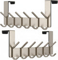 6 Double Hooks Nickel Door Hanger 2 Pack