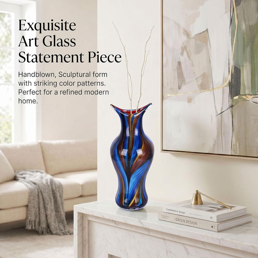 Modern Sculptural Glass Flower Vase