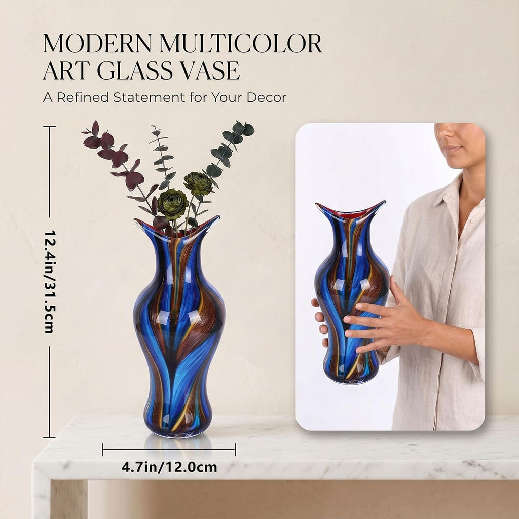 Modern Sculptural Glass Flower Vase