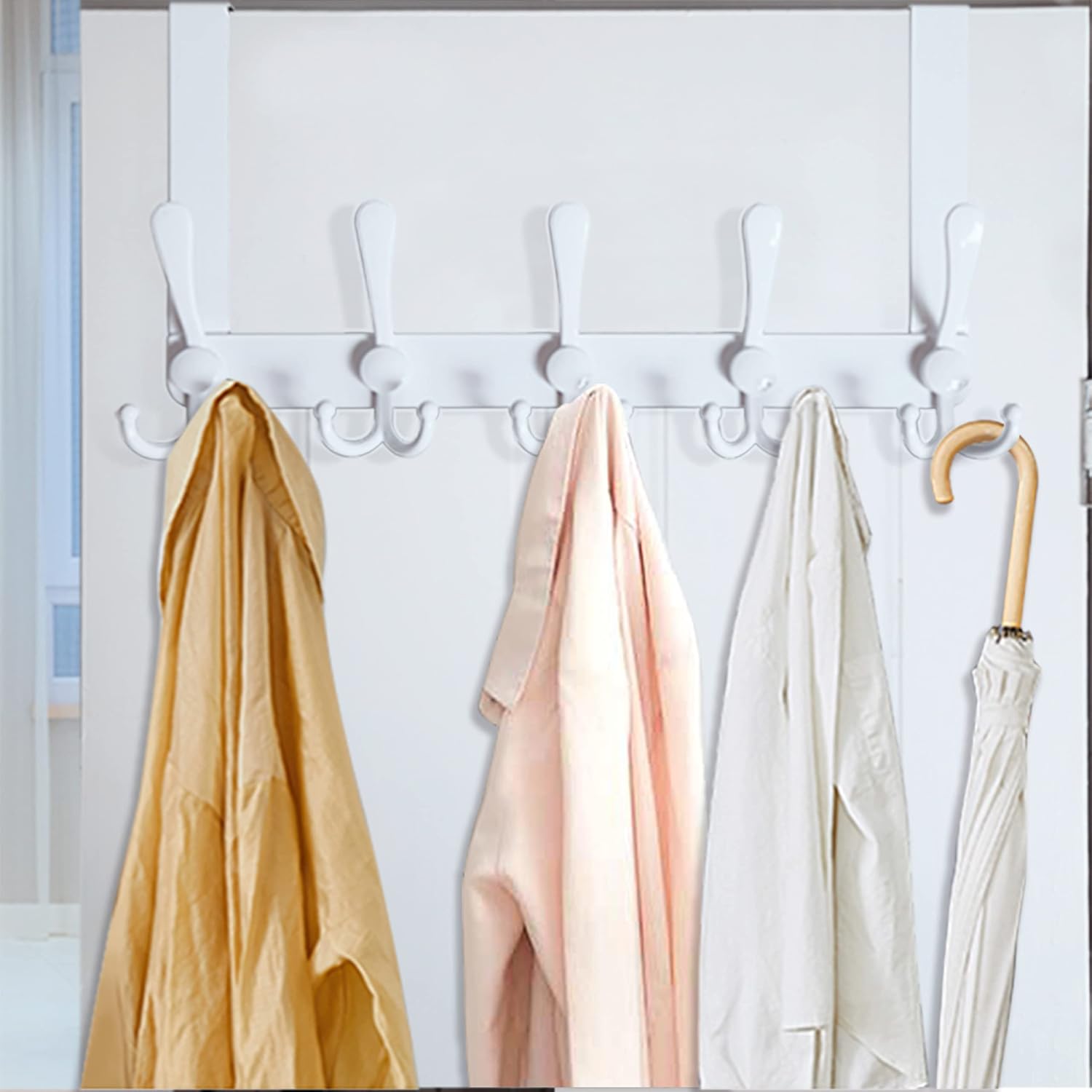 5 Tri Hooks White Door Hanger 2 Pack