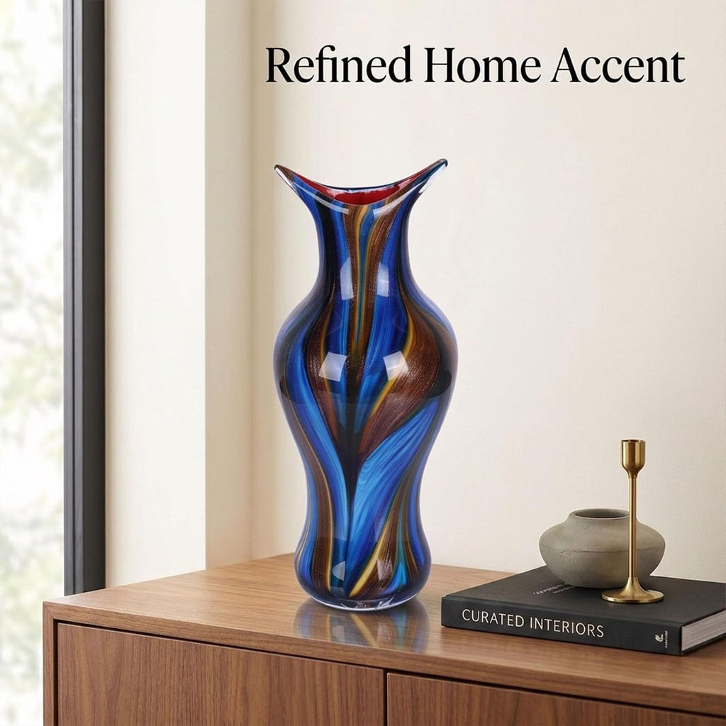 Modern Sculptural Glass Flower Vase