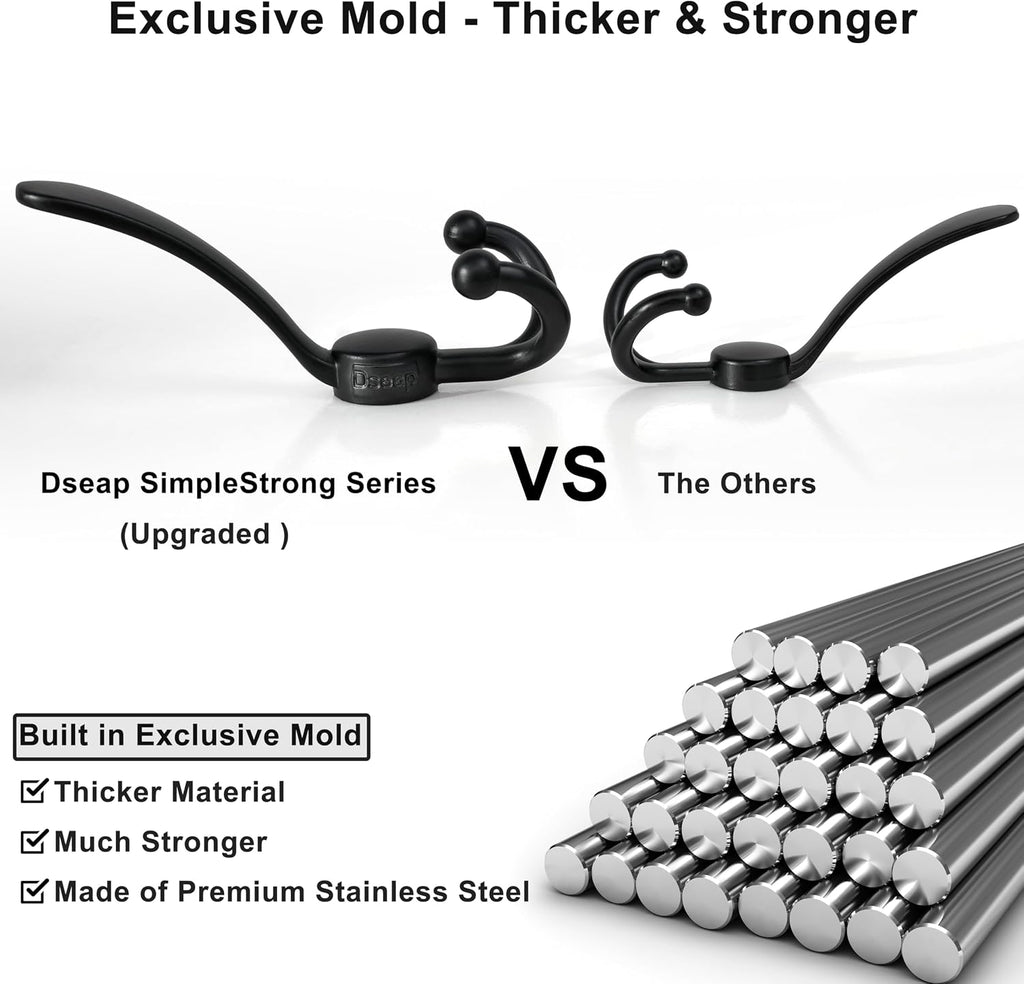 5 Tri Hooks Black Upgraded Door Hanger 2 Pack