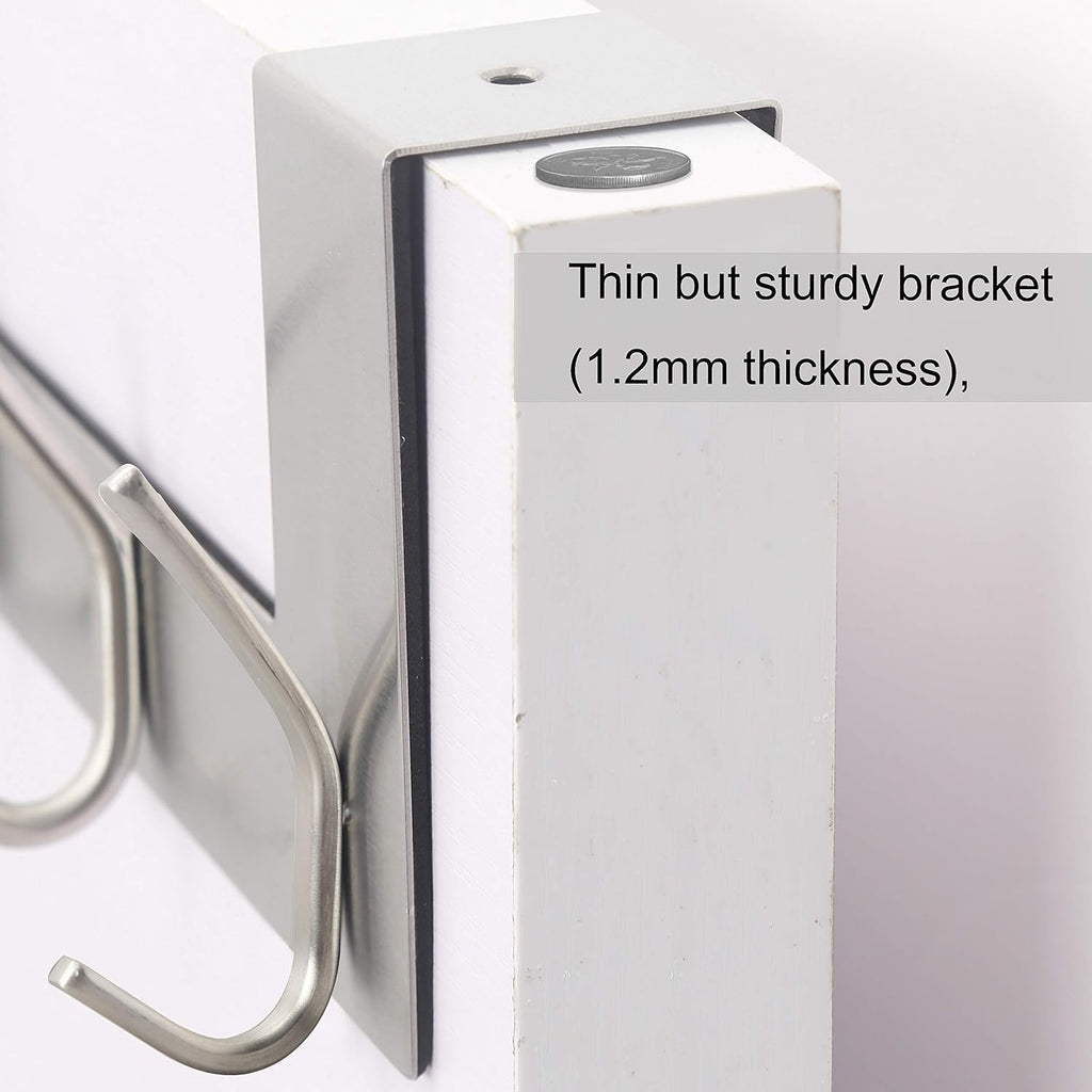 6 Hooks Silver Door Hanger 2 Pack