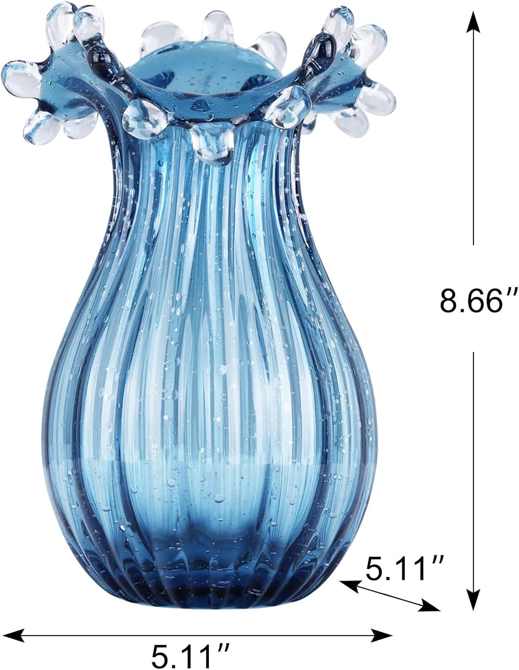 Blue Modern Art Decor Glass Vase