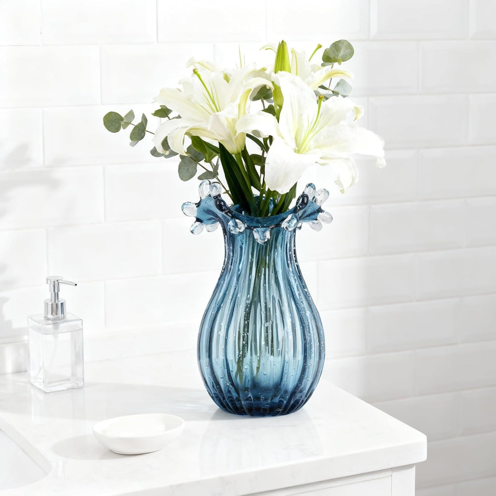 Blue Modern Art Decor Glass Vase