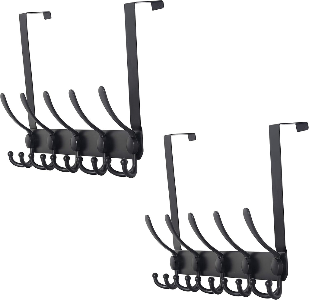 5 Tri Hooks Black Door Hanger 2 Pack