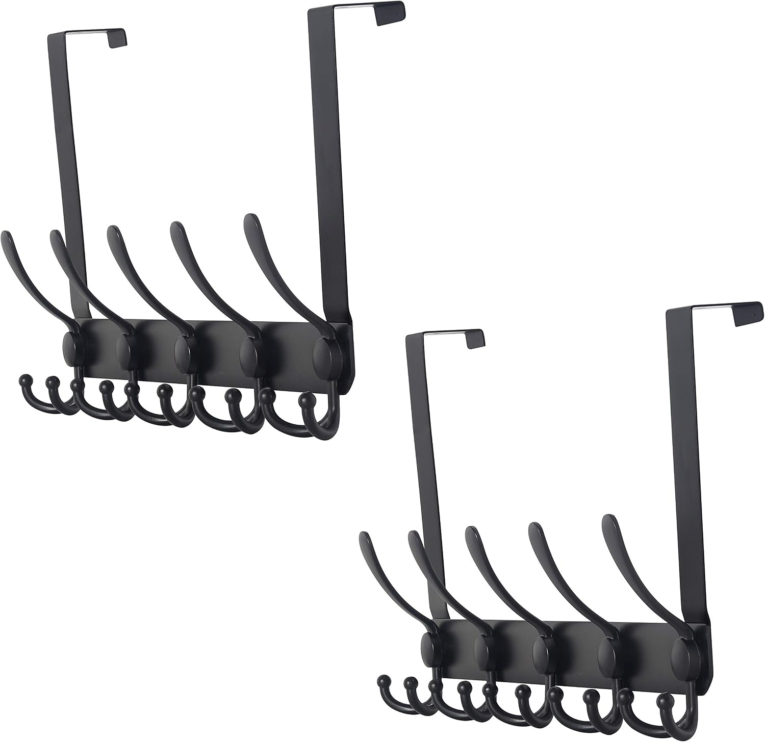 5 Tri Hooks Black Door Hanger 2 Pack