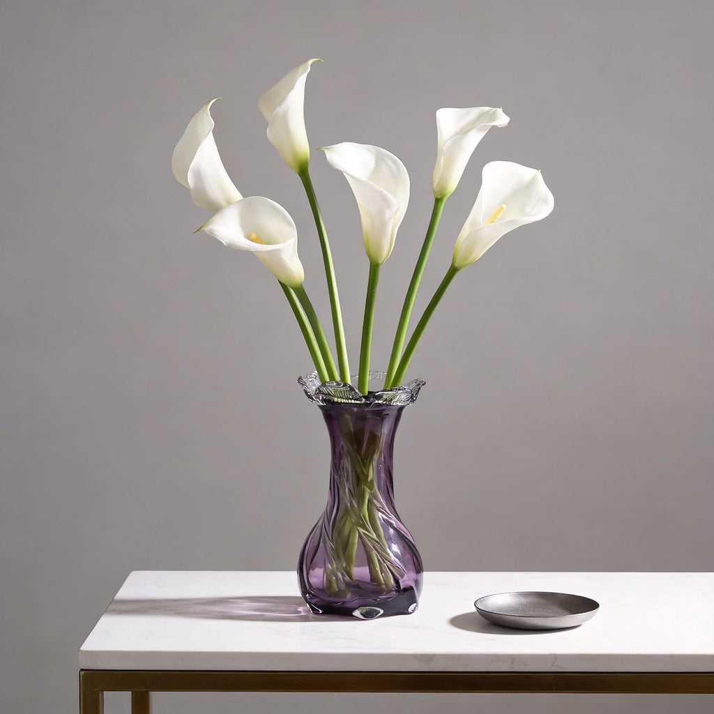 Purple Hand Blown Art Glass Vase