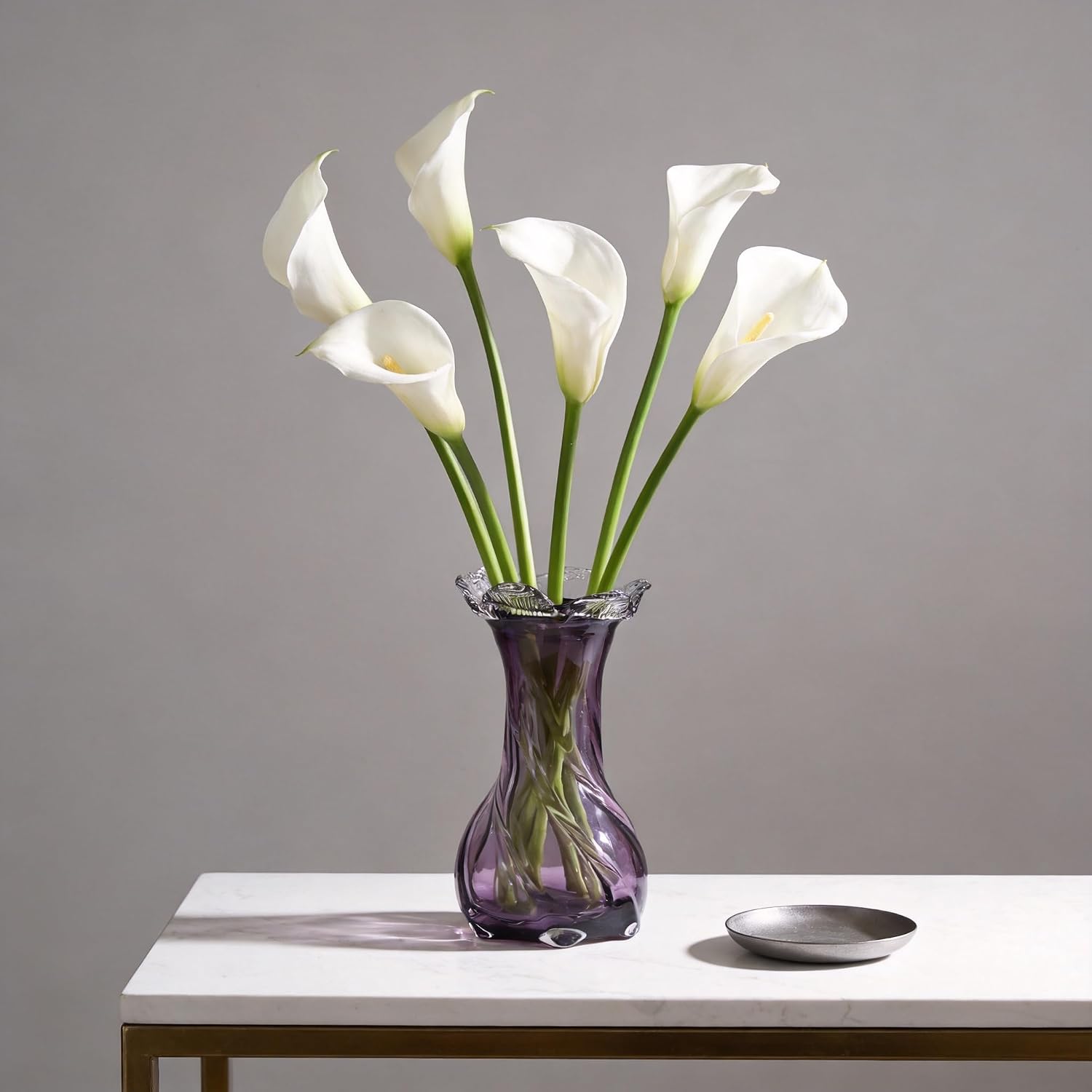 Purple Hand Blown Art Glass Vase