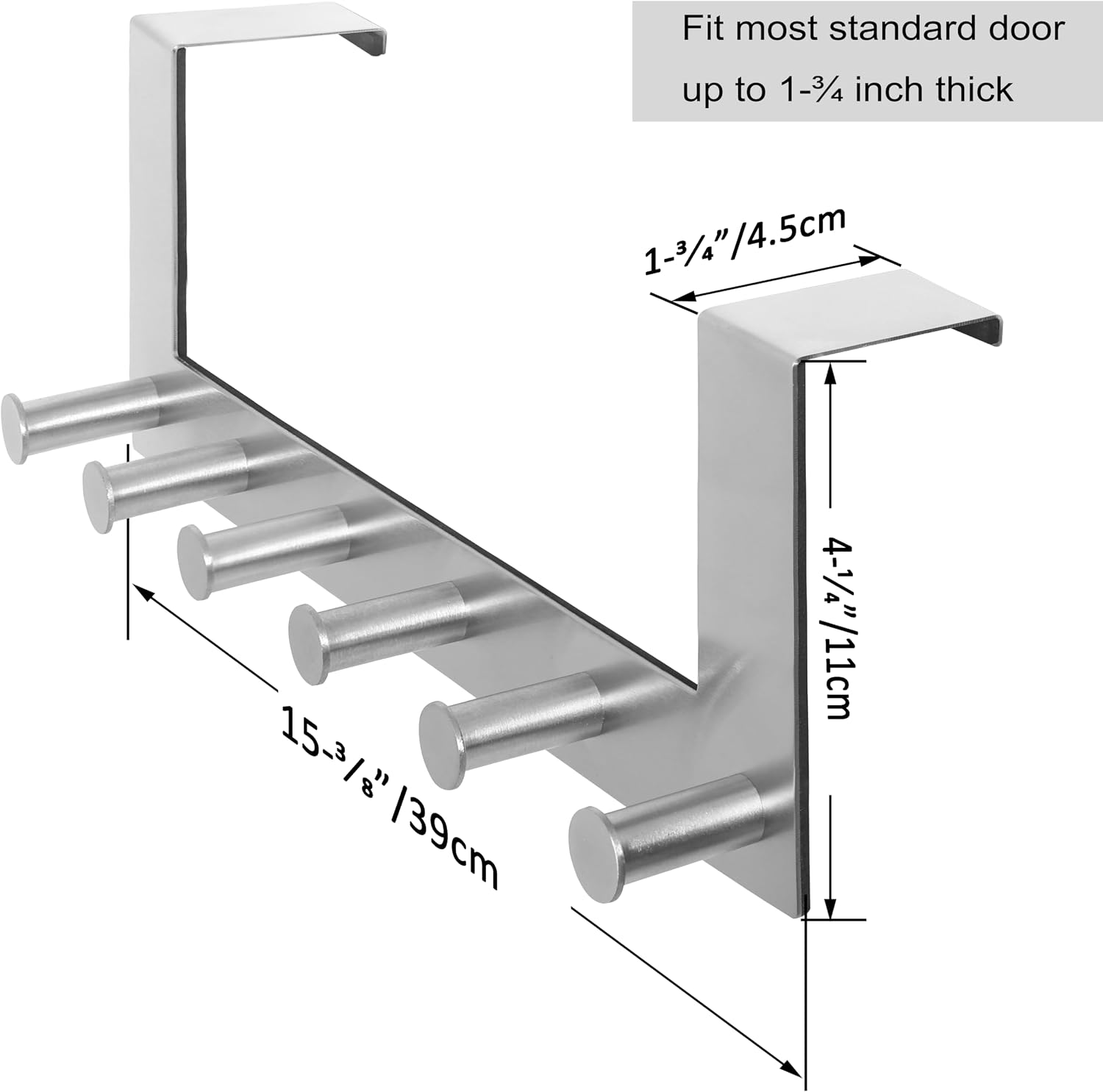 6 Hooks Over Door Hanger 2 Pack