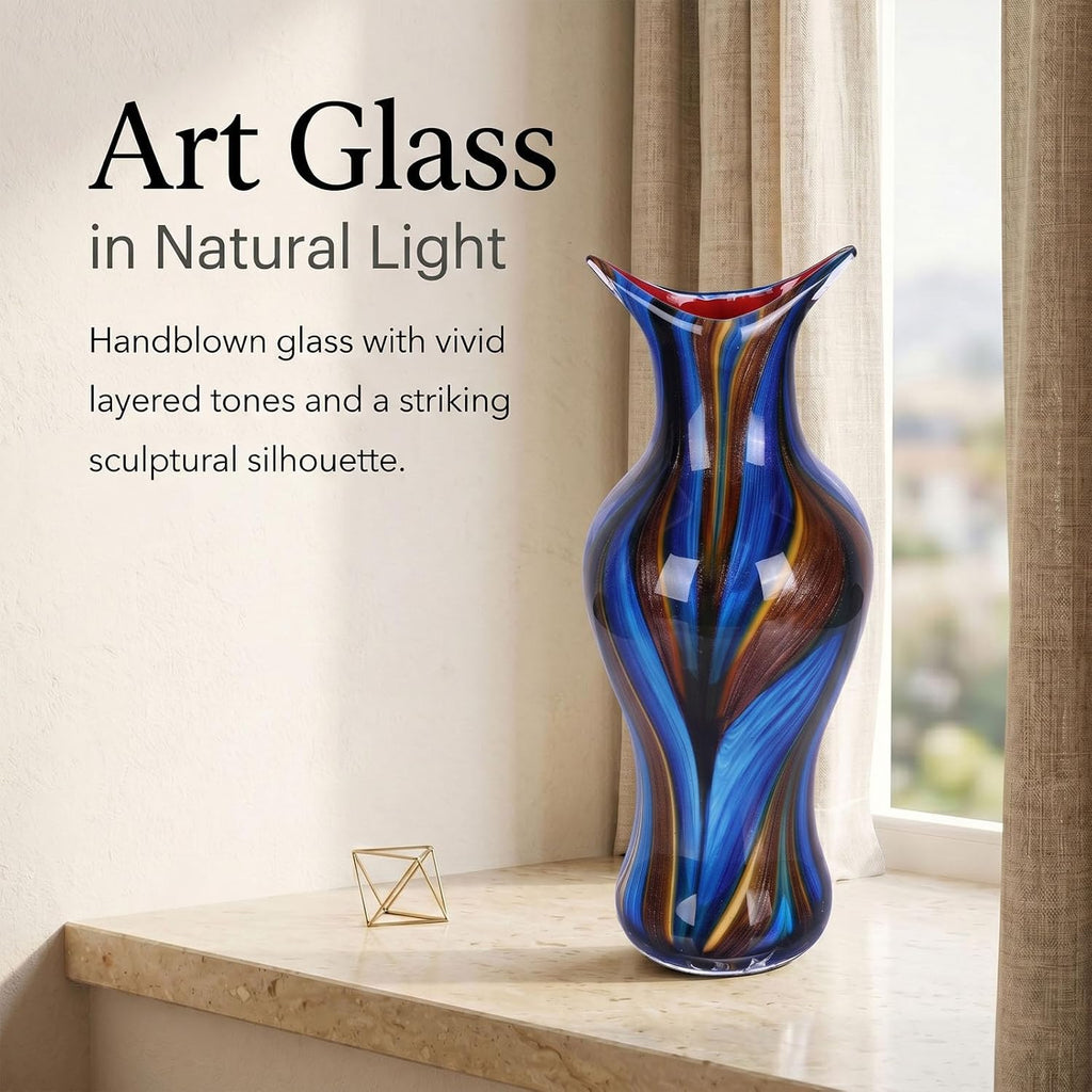Modern Sculptural Glass Flower Vase