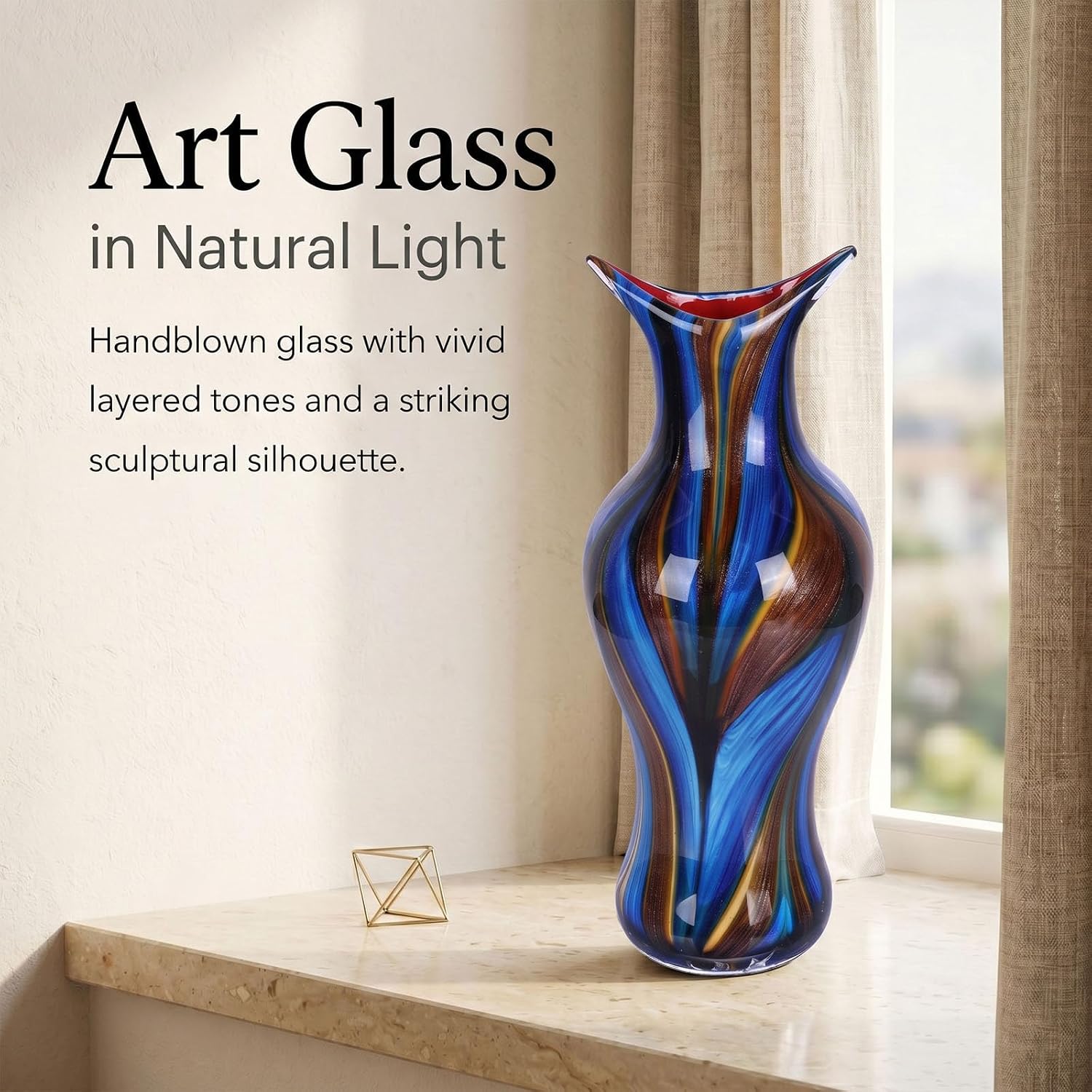 Modern Sculptural Glass Flower Vase