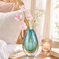 Green Modern Art Glass Flower Vase