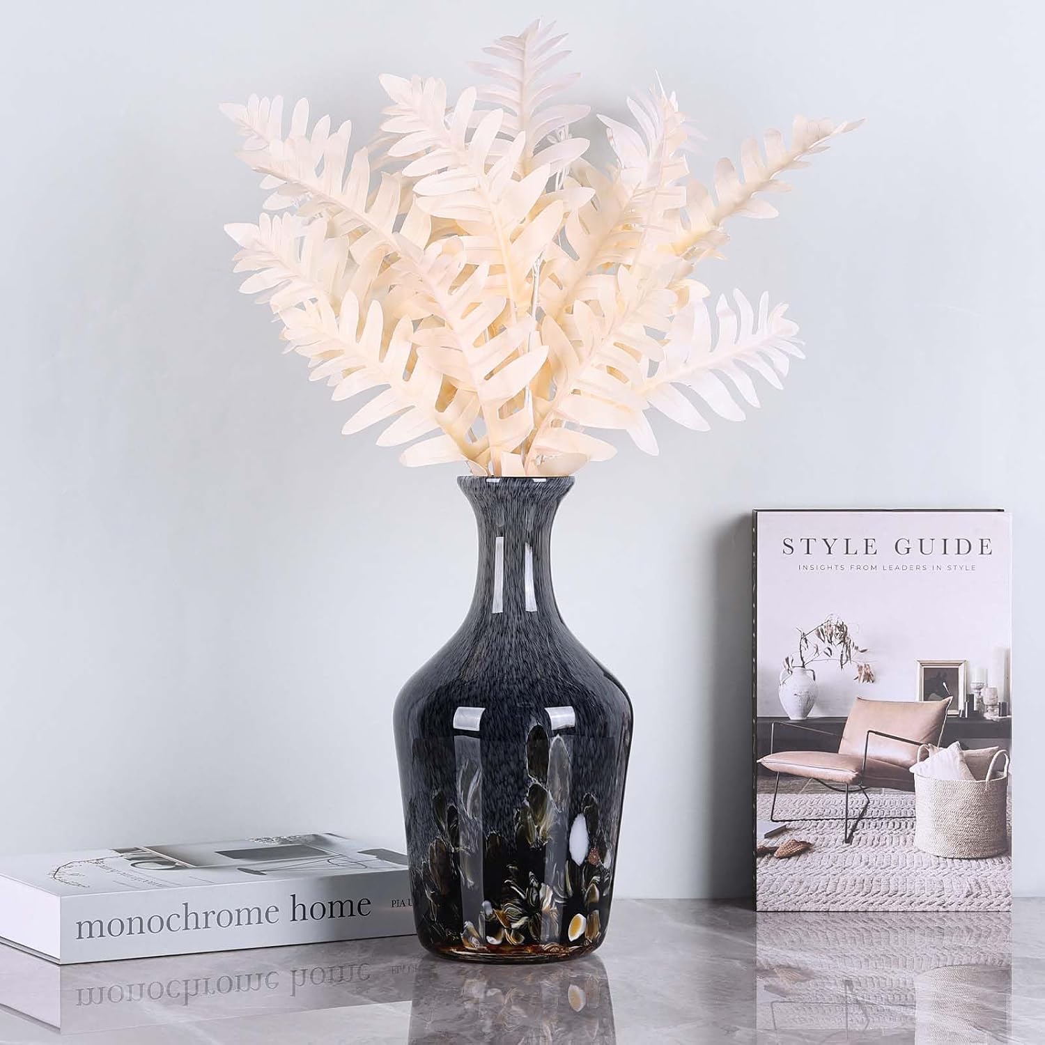 Gray Murano Style Bubble Glass Vase