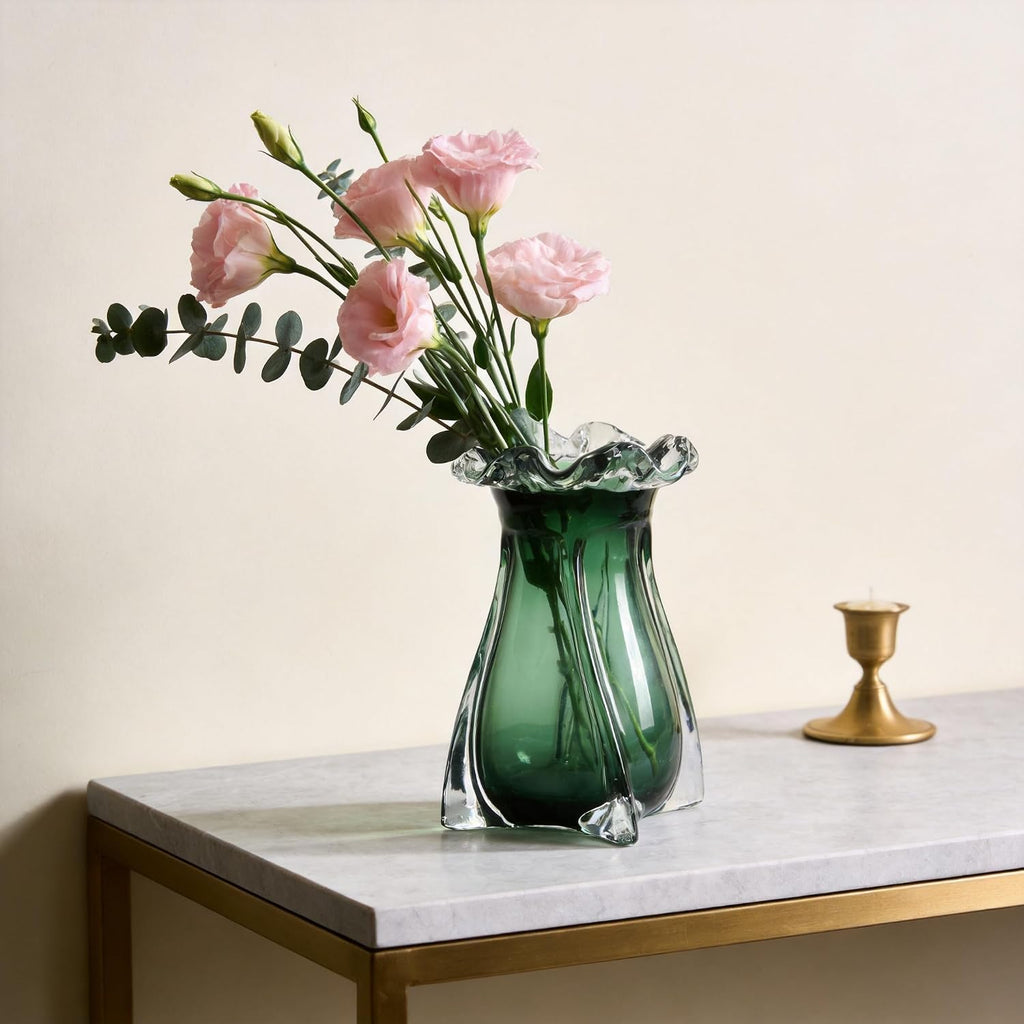 Green Modern Art Decor Glass Vase