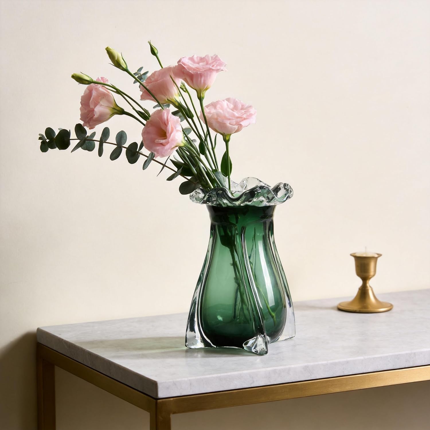 Green Modern Art Decor Glass Vase