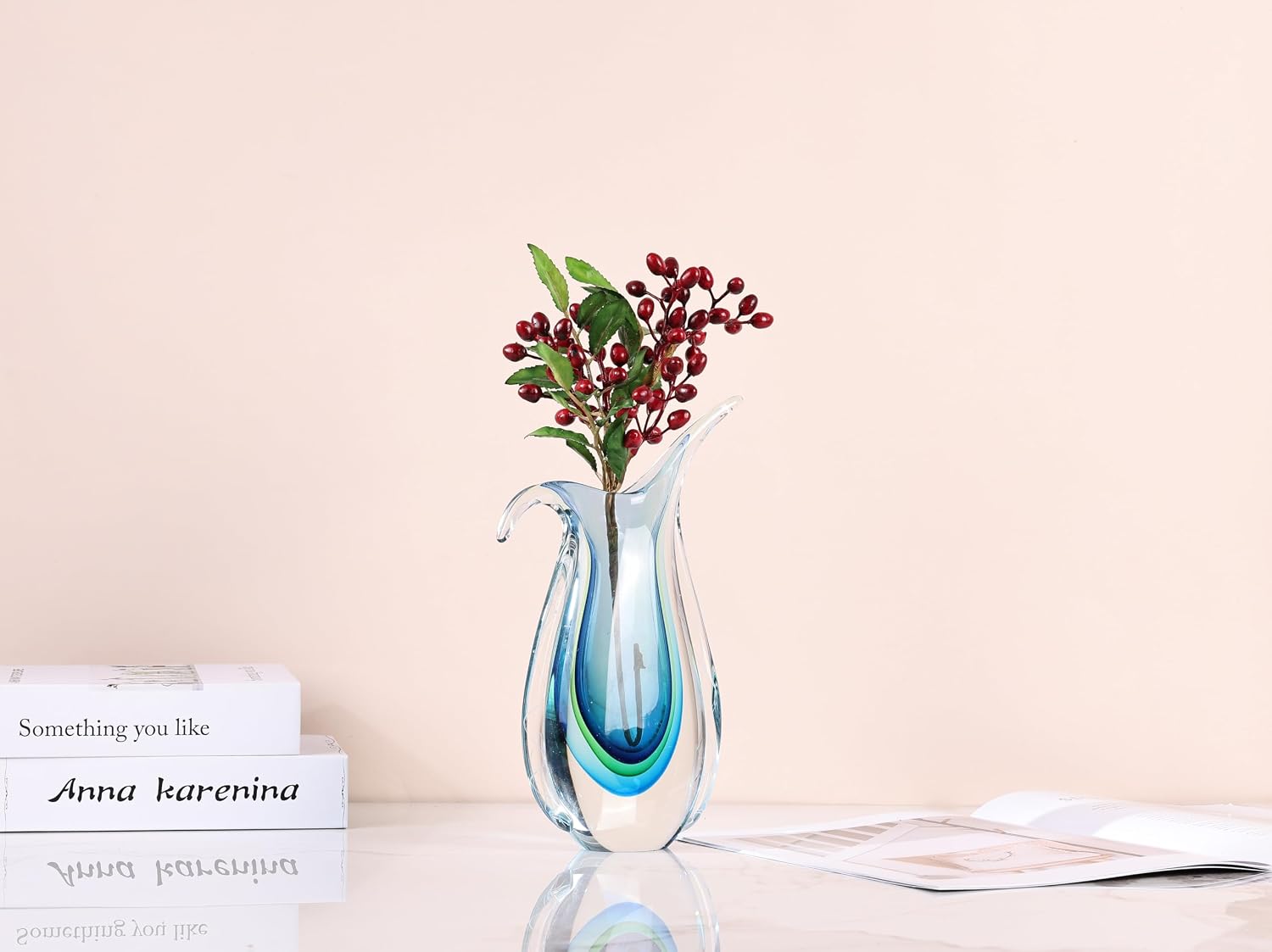 Murano Style Art Glass Decor Vase