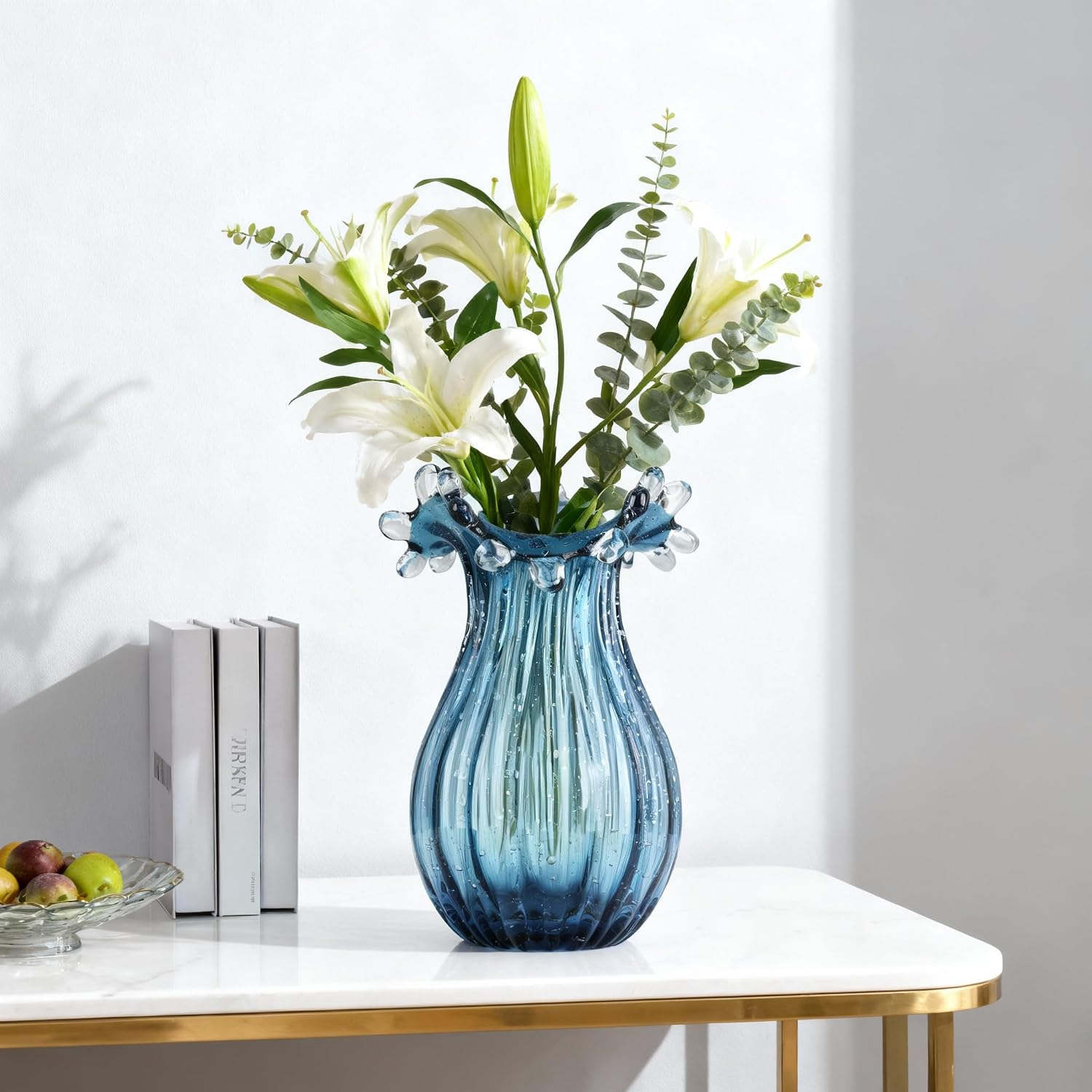 Blue Modern Art Decor Glass Vase