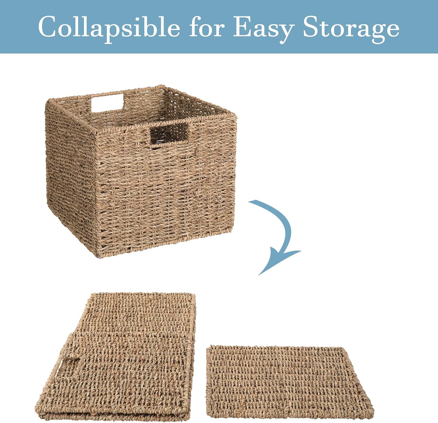 3 Pack Cube Wicker Storage Baskets