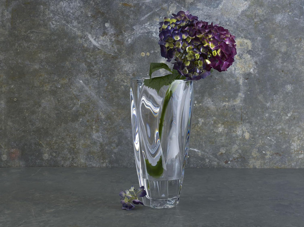 12 Inch Clear Crystal Flower Vase