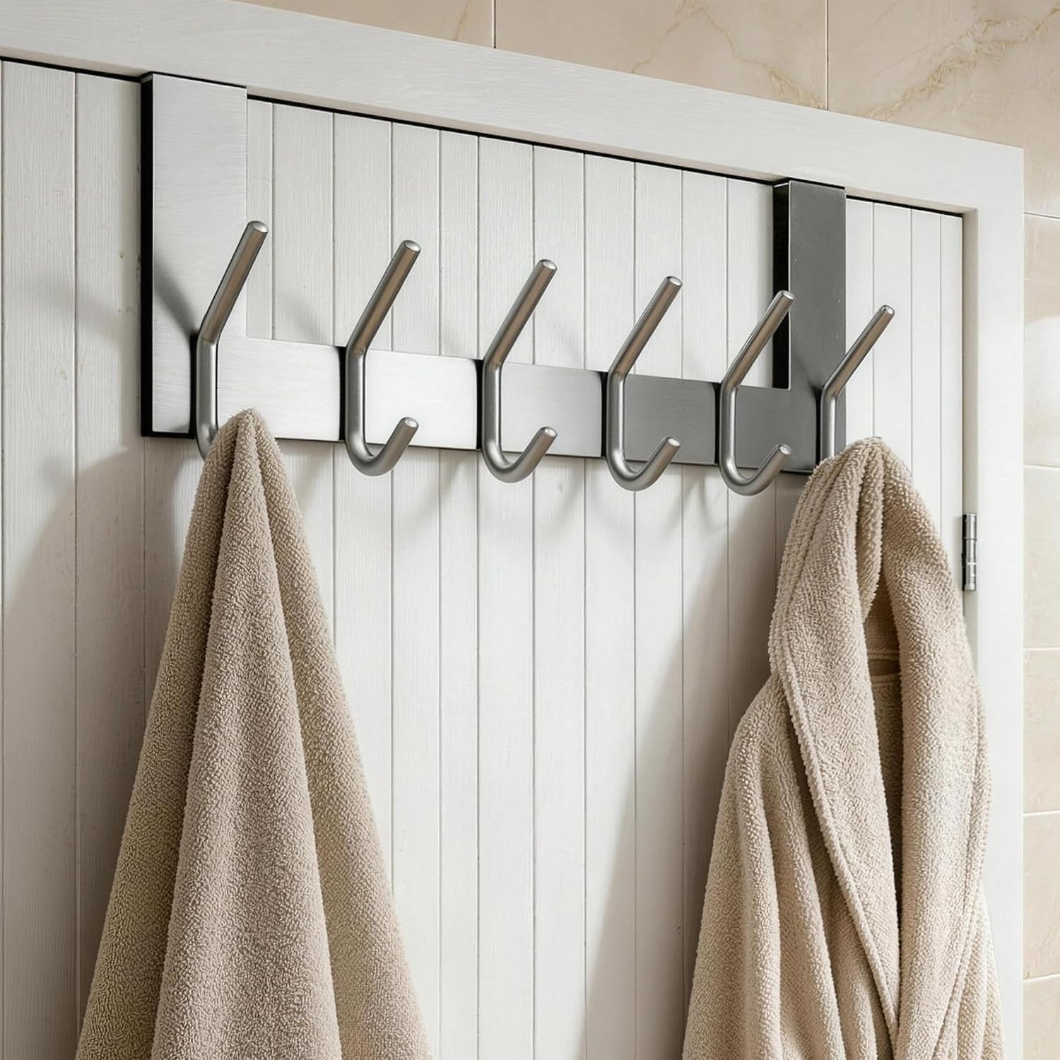 6 Hooks Silver Over Door Hanger Set