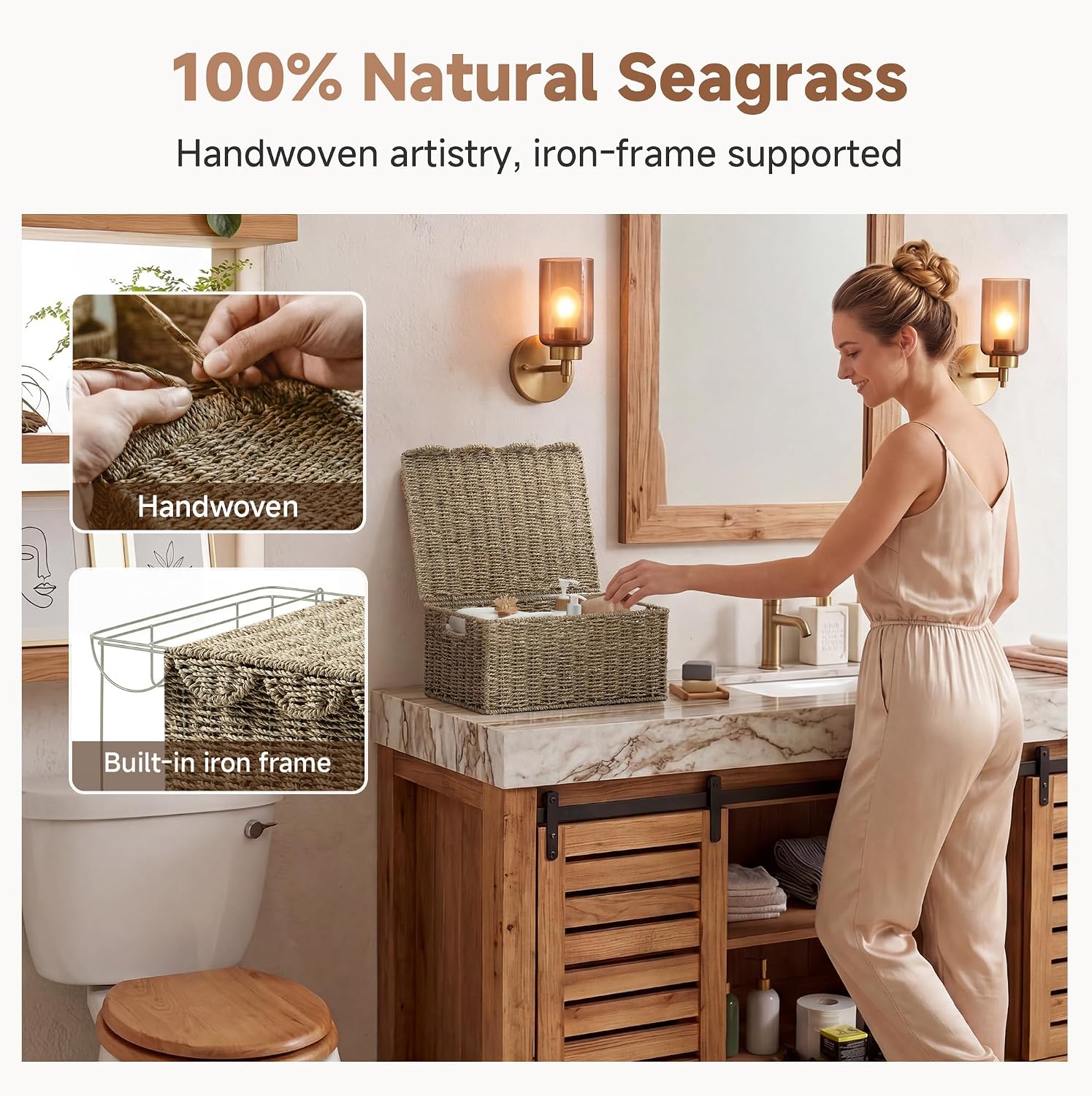 Scalloped Edge Seagrass Storage Basket