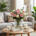 Clear Fluted Glass Flower Vase