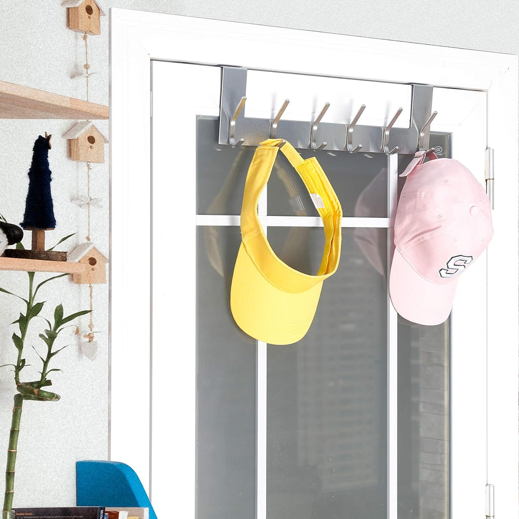 6 Hooks Silver Door Hanger 2 Pack