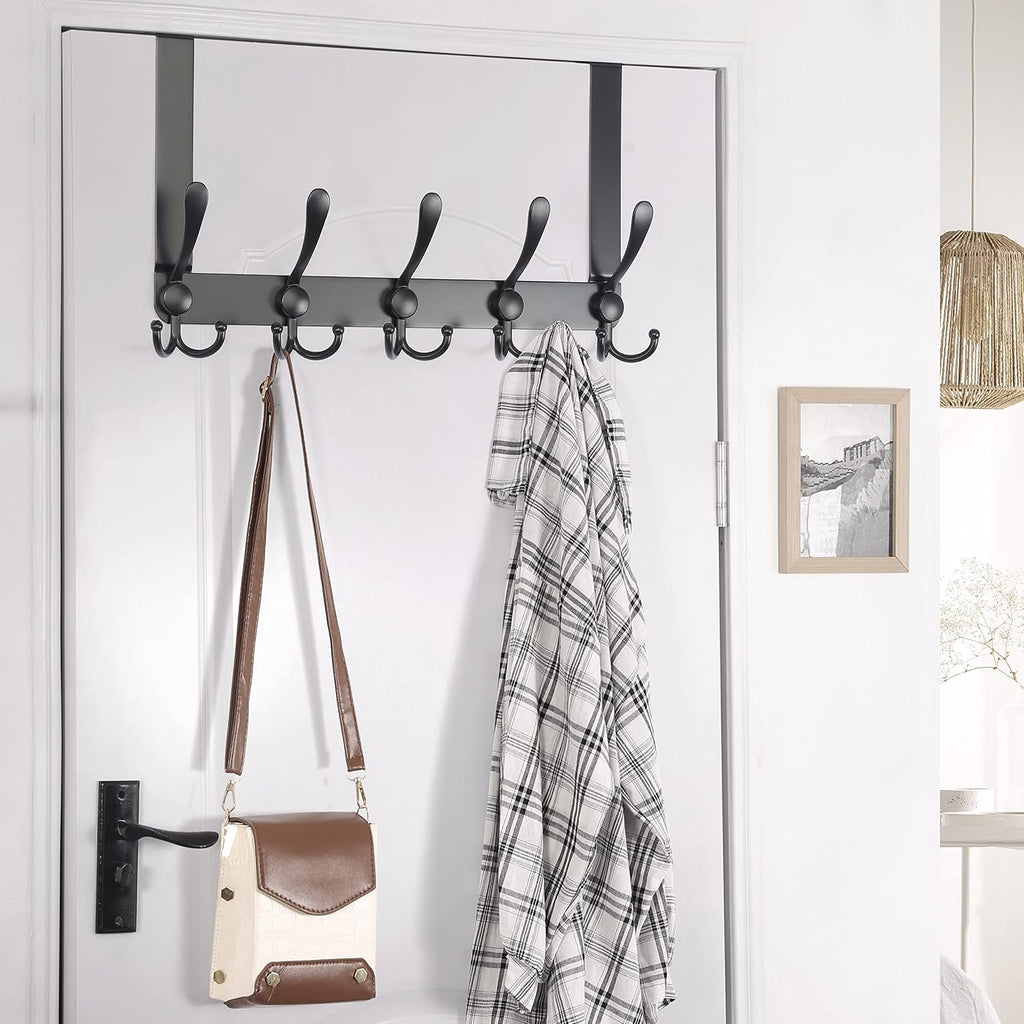 5 Tri Hooks Black Door Hanger 2 Pack