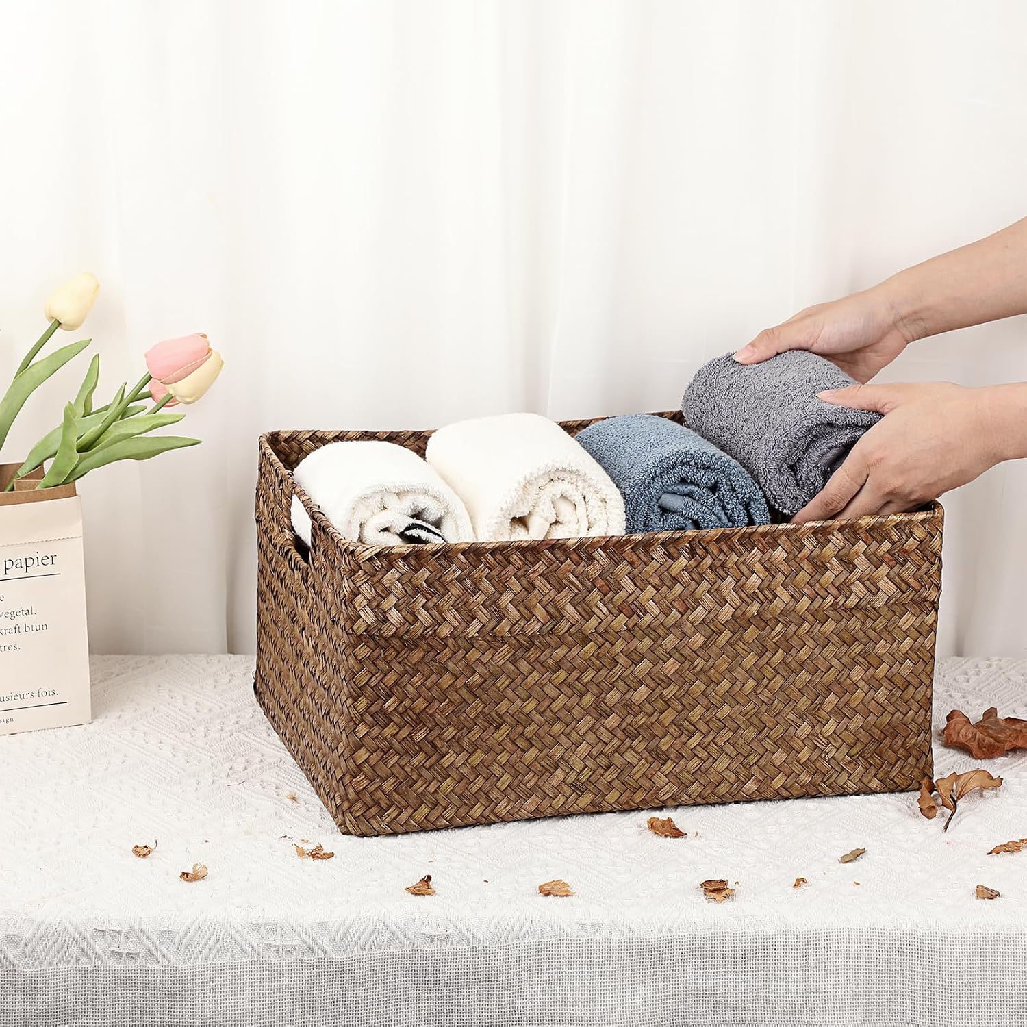 Rectangular Wicker Storage Basket