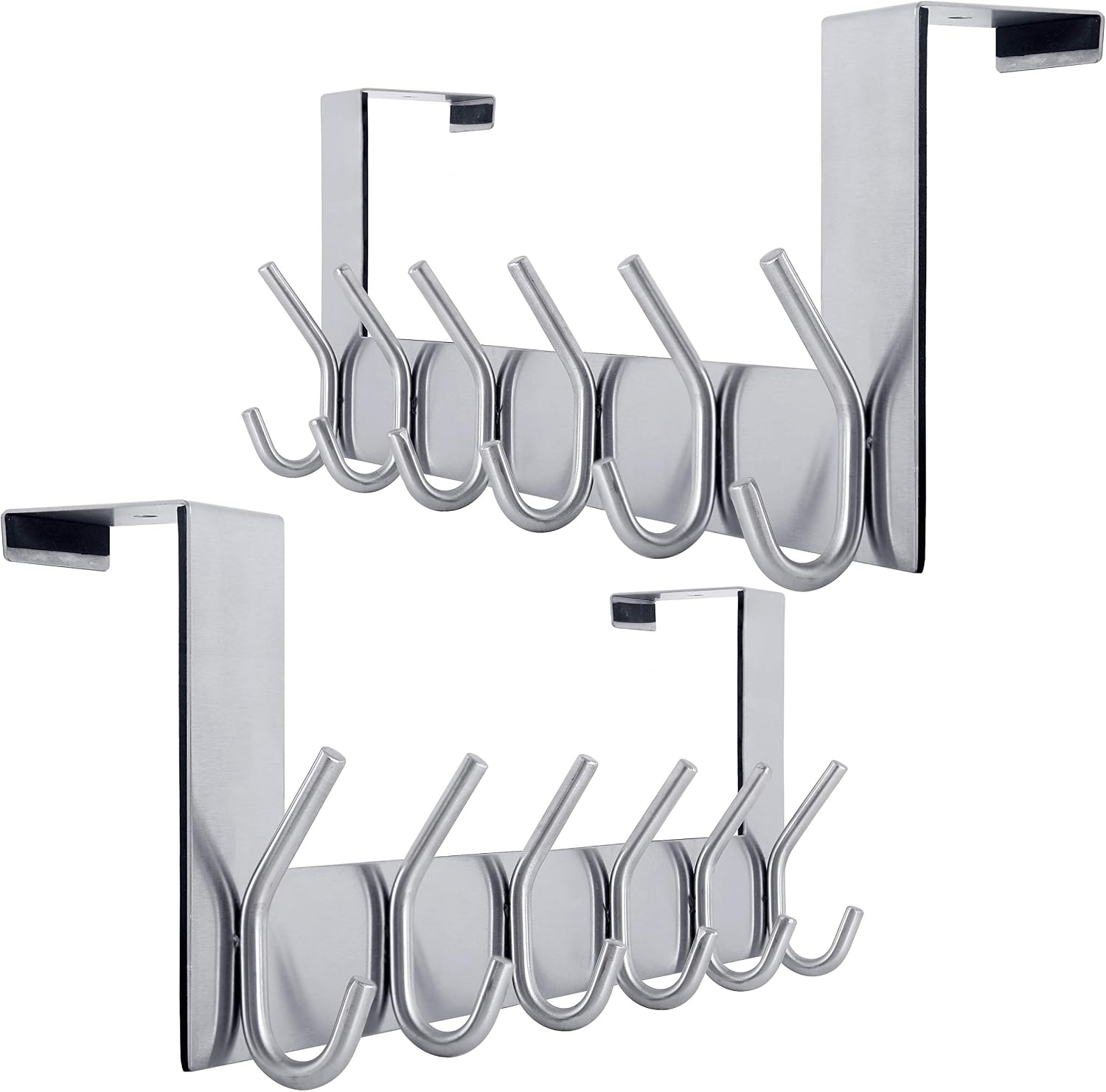 6 Hooks Silver Over Door Hanger Set
