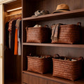 15L Brown Waterproof Storage Bins 4 Pack