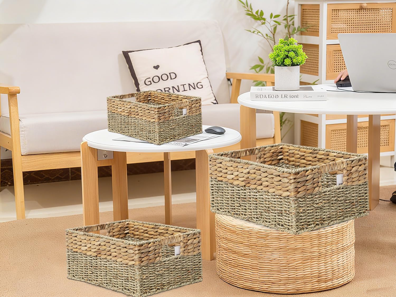 3 Pack Woven Storage Baskets