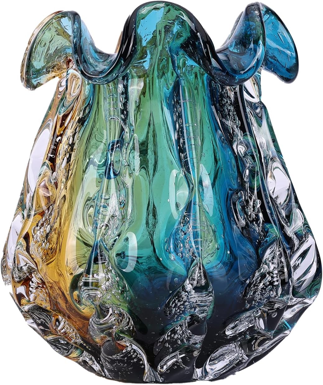 Colorful Gradient Art Glass Flower Vase