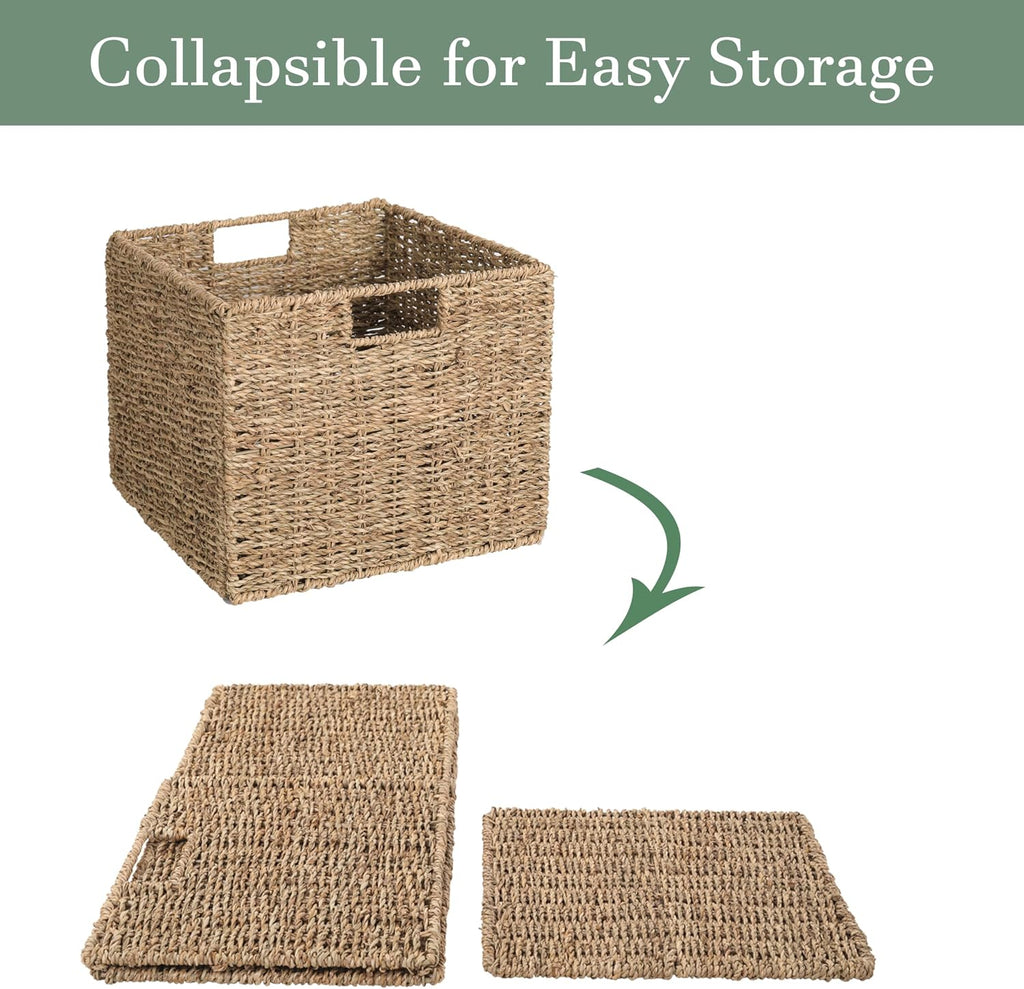 4 Pack 12x12 Seagrass Storage Bins