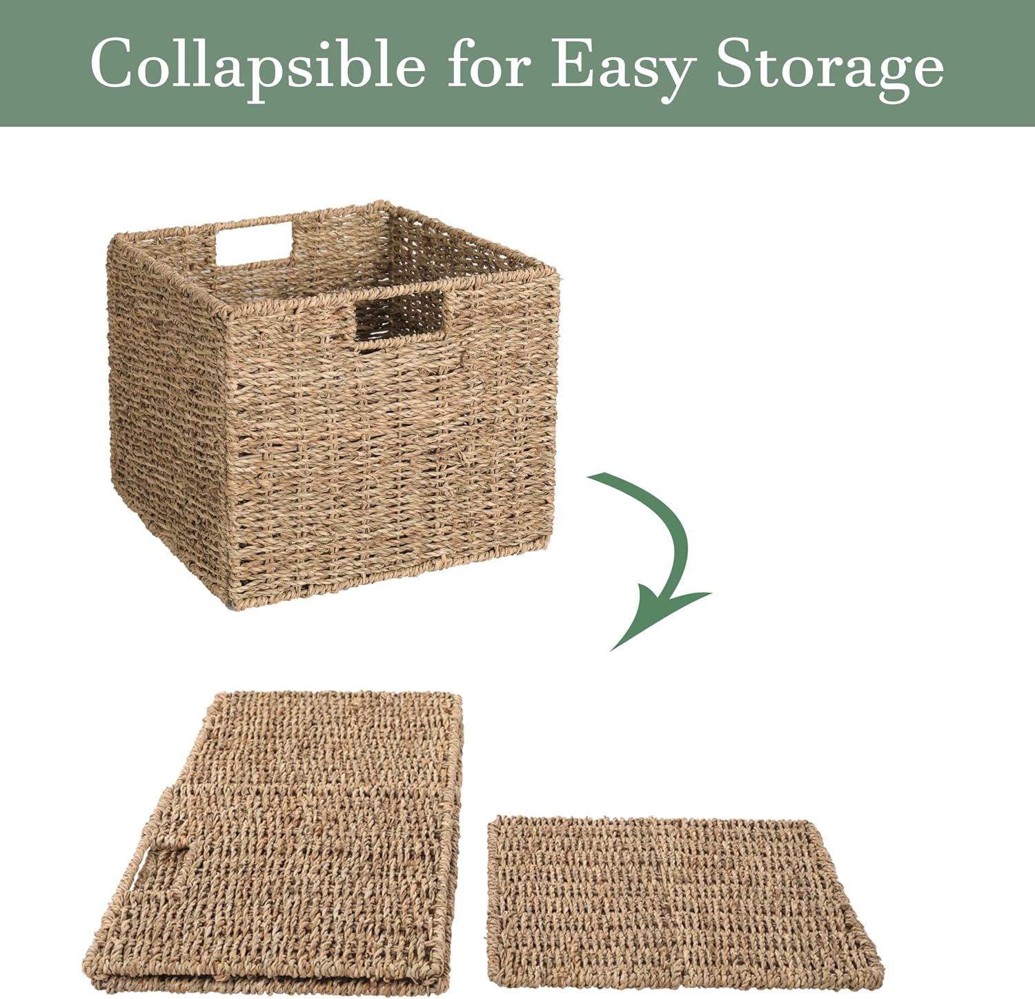 4 Pack 12x12 Seagrass Storage Bins