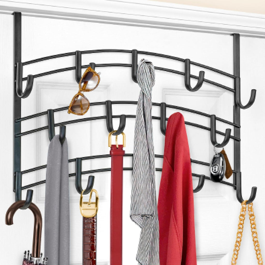 14 Hooks Black Door Hanger
