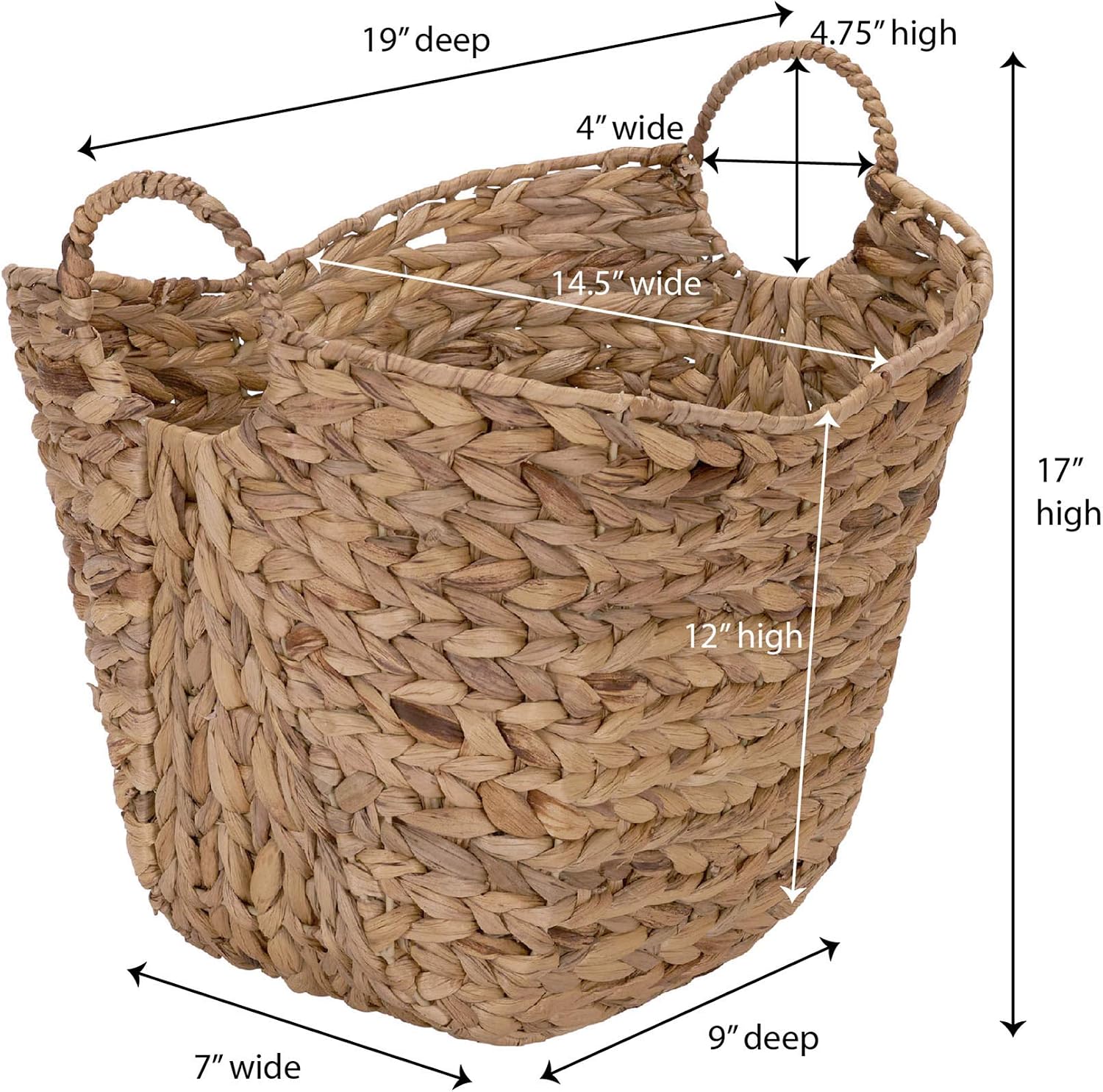 Tall Water Hyacinth Storage Basket ML-4002