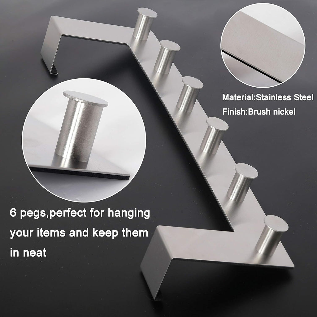 6 Hooks Over Door Hanger 2 Pack