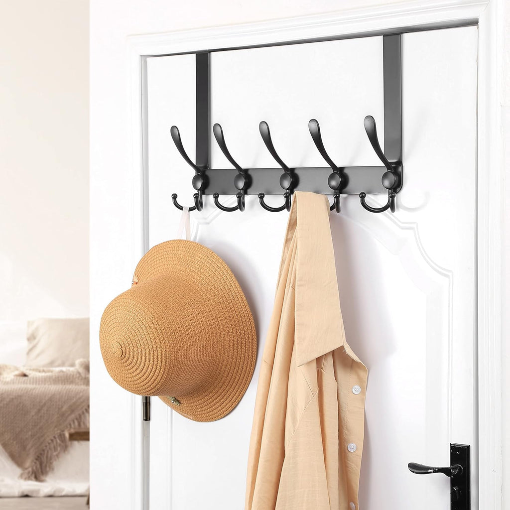 5 Tri Hooks Black Door Hanger 2 Pack