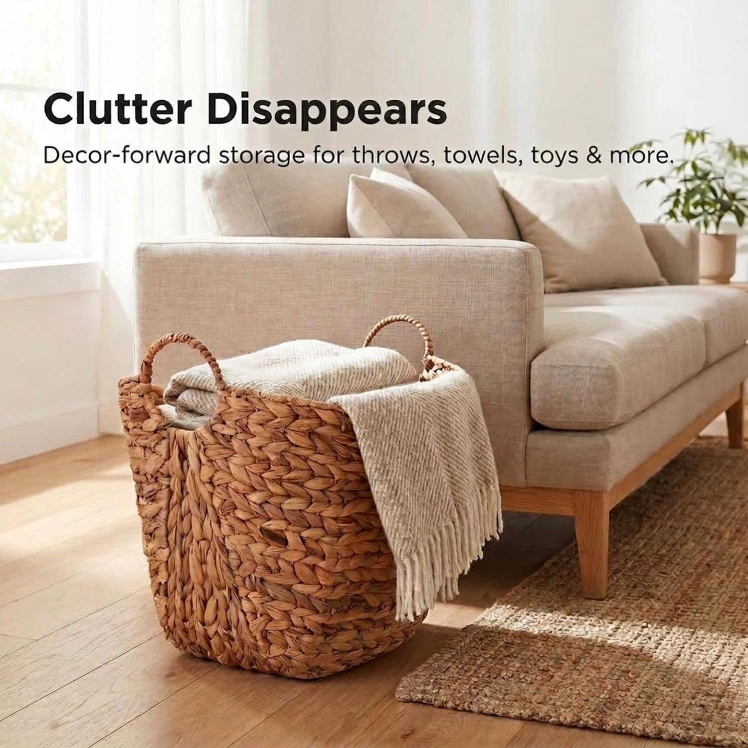Tall Water Hyacinth Storage Basket ML-4002