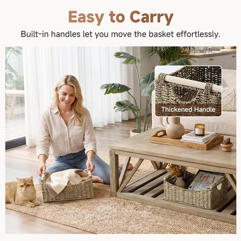1 Pack Large Seagrass Storage Basket
