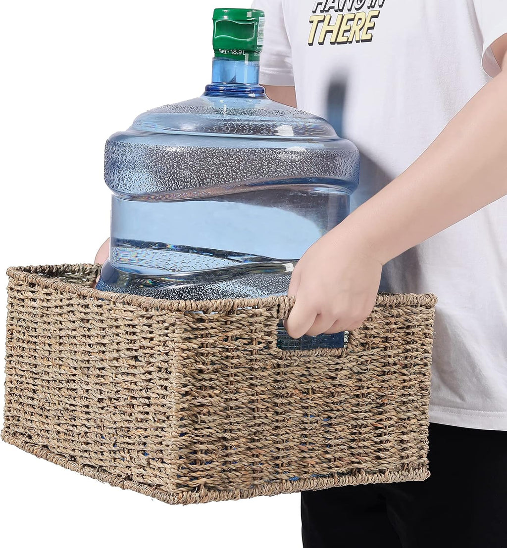 Large Seagrass Storage Baskets 2 Pack Natural
