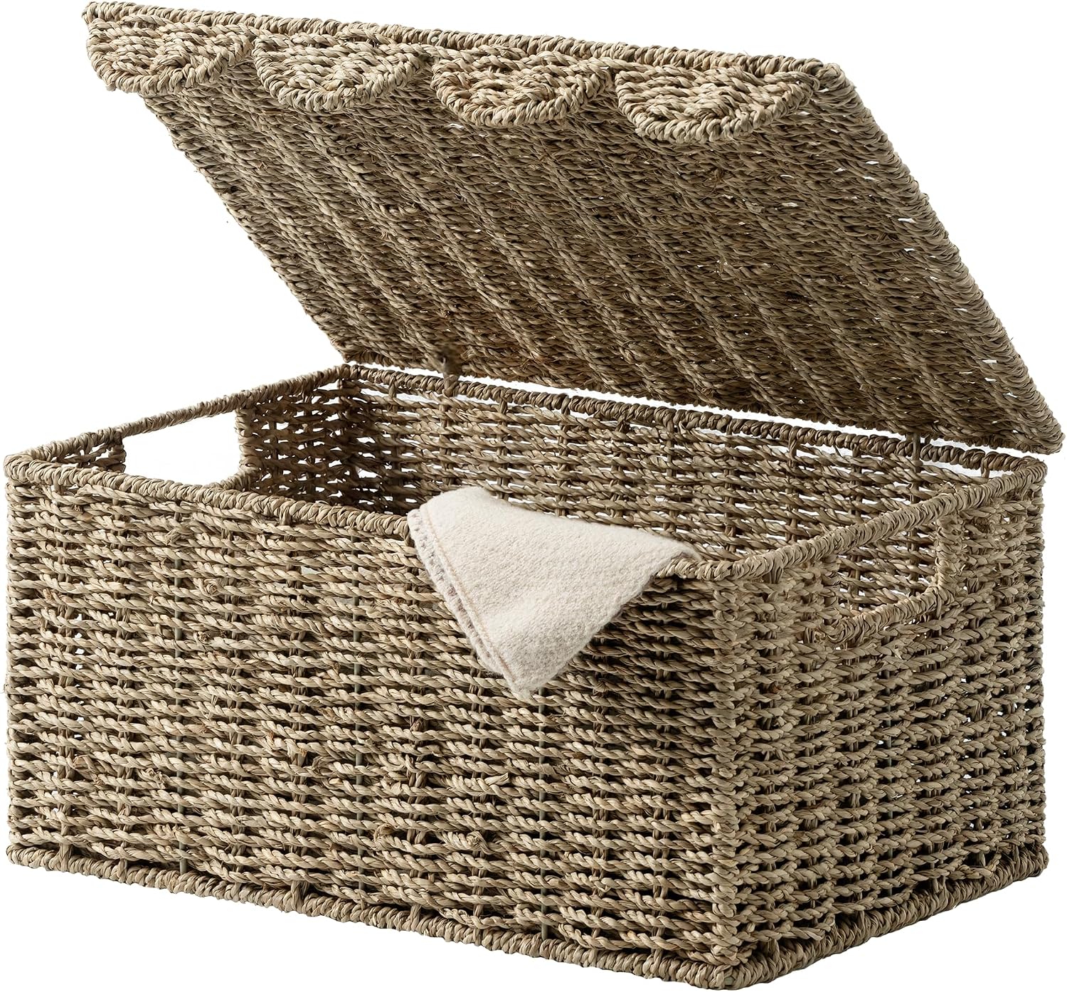Scalloped Edge Seagrass Storage Basket